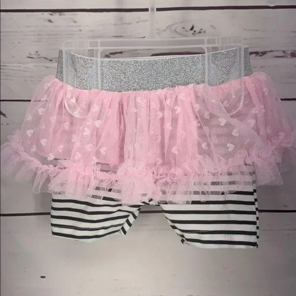 DDG Darling Princess In Training 2 Piece 3/6 months striped Shorts‎ Set
